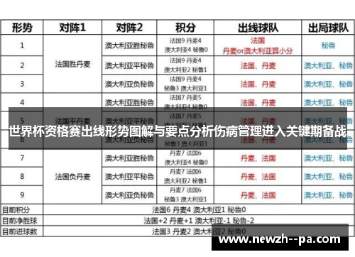 世界杯资格赛出线形势图解与要点分析伤病管理进入关键期备战